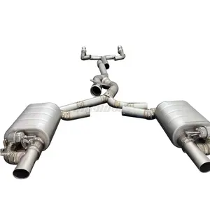 Sand blast finished catback exhaust for benz c43 amg exhaust pipe system