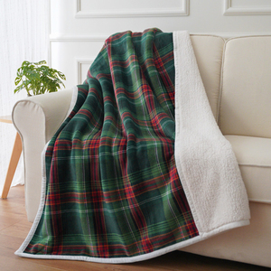 Sherpa-Fleece-Decke Superweiche Warme Buffalo-Karo-Plüschdecke und Überwürfe Leichte Gemütliche Flauschige Decke für die Couch - Product Image 5