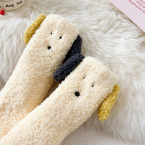 Chaussettes en peluche pour tout-petits avec oreilles longues de chien, couleur macaron, chaussettes pour bébé avec oreilles 3D, chaussettes de dessin animé unisexes pour bébé pour l'automne et l'hiver - Product Image 3
