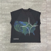 Débardeur Homme Personnalisé 100% Coton, Impression DTG, Motif Graphique Jumbo, Coupe Courte, Sans Manches, Style Musculation, Motif Pierres Précieuses