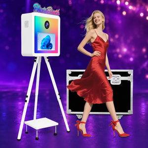 Easy Install Colorful DSLR Photo Booth Machine With Printer Stand Camera Photobotoh 15.6 Inch Touch Screen Selfie Photo Booth