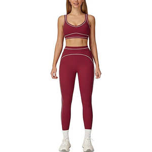 Conjuntos de Yoga Reversibles Elásticos, Top Deportivo Ligero y Transpirable, Leggings con Elasticidad en Cuatro Direcciones, Ecológicos, de Secado Rápido, Color Sólido, Talla XS - Product Image 1