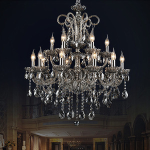 Crystal Chandelier Gold Finish E26 <b>Bulb</b> Base 3500K Warm White LED Adjustable Height Stainless Steel Living Room <b>Pendant</b> Lamp - Product Image 5