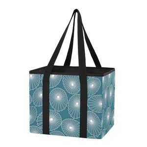 Hawaiian Opihi Shell Print Heavy Duty Collapsible Storage Basket Custom Logo Foldable <b>Reusable</b> Market Tote <b>Bag</b> with Handles - Product Image 1