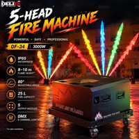 Projecteur de flamme colorée extérieur étanche à 5 têtes DMX 5 voies, lance-flammes à jet de 8-10m pour scène, mégashow, concert