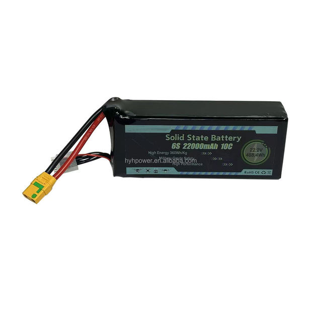 High Capacity 6S 22000mAh 22.2V 10C Solid State Lithium Battery Pack for Long Range UAV Drone Power XT90S Plug