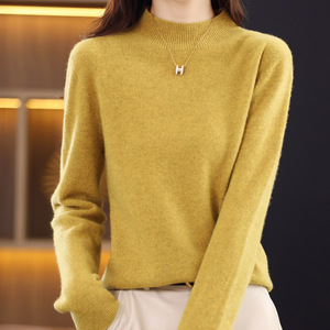 Maglione a Collo Alto 2024 Nuovo Modello da <span class=keywords><strong>Donna</strong></span> Vestibilità Ampia Slim in Velluto Originale <span class=keywords><strong>Beige</strong></span> - Product Image 2