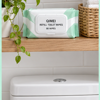 Lingettes humides pour toilettes en marque blanche, paquet de recharge 80 lingettes, couvercle à clapet, OEM ODM