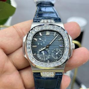 Reloj de Diseño de Lujo para Hombre, Multifunción, Clásico, con Detalles de Moissanita y Correa de Cuero de Alta Calidad - Product Image 1