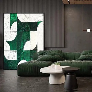 Arte Geométrico Minimalista Hecho a Mano de Primera Calidad, Decoración de Pared Texturizada Contemporánea de Mediados de Siglo, para Dormitorio, Vestíbulo de Hotel - Product Image 6