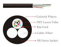 Cable de Fibra Óptica Monomodo ASU 80 de 100m, 8 Hilos, con Varilla FRP, Cable de Comunicación Mini ADSS de 6, 12 y 24 Hilos, Rollo de 4km