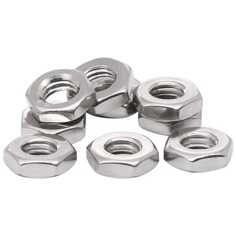 High quality customization Stainless steel 304 316 Hex nuts fasten the screw nut Hexagonal thin nut