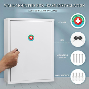 <span class=keywords><strong>Armoire</strong></span> <span class=keywords><strong>à</strong></span> <span class=keywords><strong>pharmacie</strong></span> murale <span class=keywords><strong>Armoire</strong></span> murale d'aide pour salle de bain <span class=keywords><strong>Armoire</strong></span> <span class=keywords><strong>à</strong></span> <span class=keywords><strong>pharmacie</strong></span> verrouillable avec clé Boîte de verrouillage en acier <span class=keywords><strong>sécurisée</strong></span> pour médicaments - Product Image 2