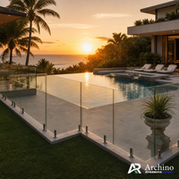 Balustrade en verre sans cadre de haute qualité avec poteaux en acier inoxydable pour balcon, terrasse, piscine, système de clôture – Direct Usine