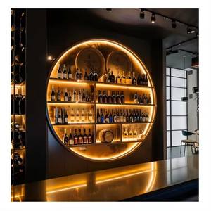 Restaurante Bar Decoración Estantes de vino de acero inoxidable Estante de exhibición Estante de pared Estante de vino Bar Decoración interior - Product Image 3