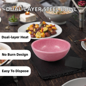 Bol jetable classique poli en acier inoxydable 304 à double paroi isolé, anti-brûlure, pour soupes et riz, idéal pour les fêtes et les cantines scolaires - Product Image 2