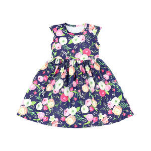 BQA-188 Vestido de Verano para Bebés y Niñas Pequeñas con Estampado Floral y Rayas - Product Image 5