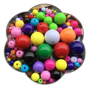 Spot Bulk Wholesale 4mm 6mm 8mm 10mm 12mm 16mm Small Color Plastic Round Acrylic Beads