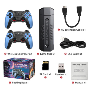 X2 Blue 128G 40000+ Game 4K Game Stick 3D HD Retro Video Game <b>Consoles</b> Wireless Controller TV Emulator - Product Image 1