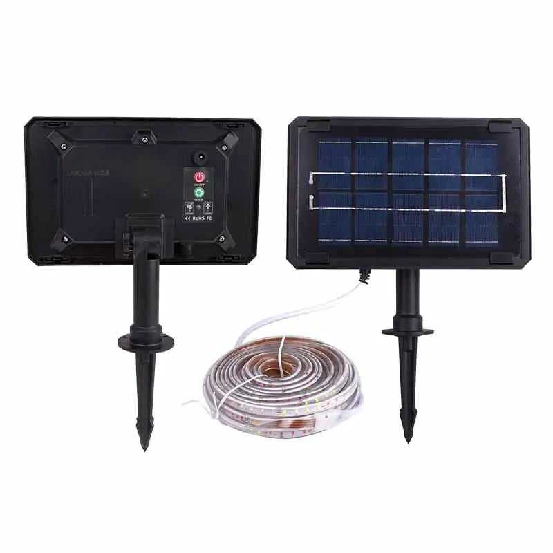 Outdoor Garden ABS 10 Meter RGB LED-Streifen Wasserdicht Smart Control Solar LED-Licht leiste