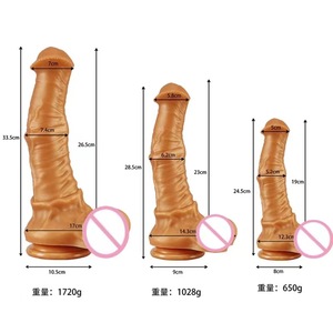 <span class=keywords><strong>Dildo</strong></span> de silicona con forma de pene de caballo dorado, simulación de pene animal, plug anal para adultos, colores surtidos, dildos de animales - Product Image 6