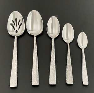 Couteau de table DFU233 en acier inoxydable avec manche martelé, couteau à steak, fourchettes de table, fourchettes à dessert, personnalisables - Product Image 2