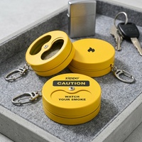 Cendrier miniature en métal de poche en gros avec couvercle coulissant rotatif, porte-cendres portable pour voyage en extérieur