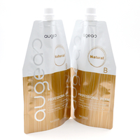 Sachets souples refermables brillants anti-odeur de 800 ml, emballage laminé en nylon, pochette verticale personnalisée pour crème permanente