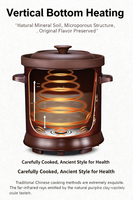 Cuisinière à riz électrique multifonctionnelle automatique portable pour usage domestique, avec cuve intérieure en plastique et revêtement en argile violette, économe en énergie, pour soupes rapides