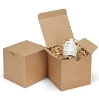 Boîte cadeau en papier kraft marron 4x4x4 pouces, idéale pour les cadeaux, l'artisanat, les cubes, les boîtes à cupcakes, facile à assembler, boîte cadeau pour fête, logo personnalisé