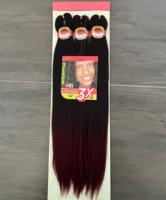 Offre Spéciale : Lot de 3 Mèches de Cheveux Synthétiques Pré-étirées EZ pour Tresses Africaines, Extensions Ombrées Yaki Faciles à Tresser