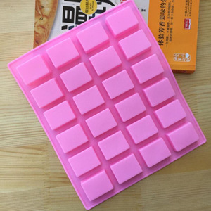 Pink Silicone Pudding Candy Mold 24 Cavity Rectangle Soap Candle <b>Craft</b> Mold for Cake and Candy Making - Product Image 2