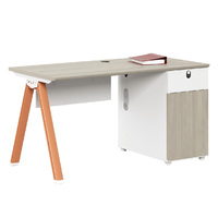 Poste de travail en îlot de bureau, bureau informatique moderne en bois, station de travail avec cloison pour employés, ensemble de mobilier de table pour personnel, vente en gros