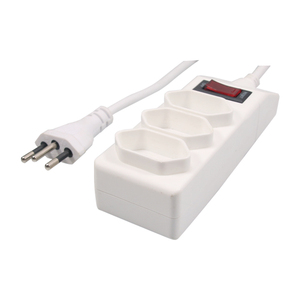 Regleta brasileña de varios enchufes con interruptor de salida de 3 vías y enchufe de fusible Producto de enchufes y enchufes eléctricos - Product Image 1