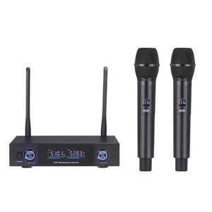 Professional 2-Channel UHF <b>Wireless</b> <b>Microphone</b> System Dynamic Handheld Mic Noise Cancelling for Stage Performance Plastic for - Product Image 1