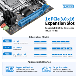 Carte mère NAS CWWK C612 LGA2011-v3 DDR4 <span class=keywords><strong>2x</strong></span> NVMe M.2 Dual 10GbE RJ45 <span class=keywords><strong>4x</strong></span> SFF-8643 Compatible avec Xeon E5 V3 V4. Carte mère Mini ITX - Product Image 6