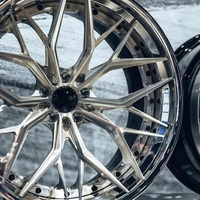 Jantes forgées sur mesure 2 pièces à déport profond 5x112/114.3/120 compatibles Audi Mercedes Jeep, en alliage d'aluminium sur mesure, finition argentée, pour automobile