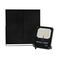 Reflector LED Solar de Aluminio de 100W 200W 300W IP66 para Jardín y Almacén con Control Remoto Inteligente y Certificación RoHS