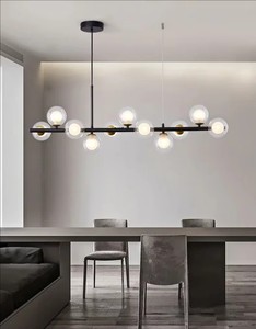 Lampadario di Nuovo Design <span class=keywords><strong>Moderno</strong></span> e Lussuoso <span class=keywords><strong>da</strong></span> Interni in Metallo con Sfere di Vetro per Sala <span class=keywords><strong>da</strong></span> Pranzo Soggiorno <span class=keywords><strong>Camera</strong></span> <span class=keywords><strong>da</strong></span> <span class=keywords><strong>Letto</strong></span> Hotel - Product Image 3