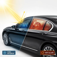 Película de Tinte para Parabrisas con Protección UV Negra Anti-Calor 5% VLT, Rechazo de Infrarrojos, Aislamiento Térmico y Privacidad, 1.52*30m