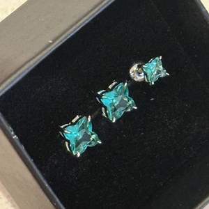 Pendientes de Plata de Ley S925 con Diamantes Verde Lago, Diseño Versátil de Estrella del Norte, Minimalistas, Inspirados en INS, Dulces y Versátiles - Product Image 2