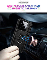 Étui de téléphone hybride TPU PC avec support rotatif à 360° en métal et béquille pour voiture, compatible Xiaomi 14 13 12 15 16 17 Pro