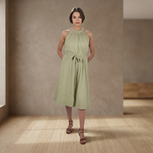 Recién llegado, color verde, diseño a cuadros, cómodo, semiformal, uso diario, transpirable, hasta la rodilla, vestidos de maternidad a la venta - Product Image 2