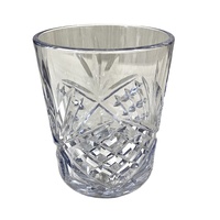 Mug à bière classique populaire de 325 ml en plastique PS à coupe basse, motif diamant, avec motifs scintillants pour fêtes, bars et usage domestique - Vin, eau et thé