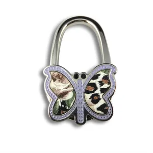 Luxury Butterfly Shape Beautiful Purse Hook Zinc Alloy Durable Metal Table Ladies Bag Holder