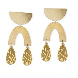Boucles d'oreilles pendantes en laiton plaqué or 18 carats, style bohème, bijoux de fête pour femmes - Product Image 1