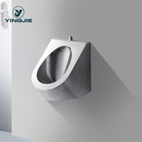 WC mural ovale sans eau de luxe en acier inoxydable SS304, urinoir de salle de bain, toilettes en acier inoxydable, urinoirs