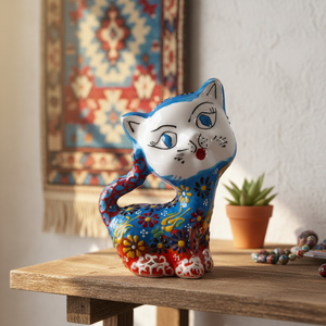 Chat mignon endormi en céramique turque fait à la main - Product Image 3