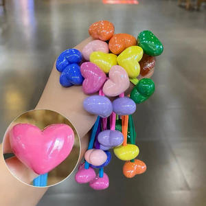 Acessórios de Cabelo com Miçangas para Crianças e Bebês, Elásticos de Cabelo com Duas Bolas e Formas de Estrela e Coração para Rabo de Cavalo para Meninas - Product Image 1