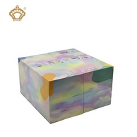 Boîte d'emballage cosmétique et de soins de la peau en carton rigide à double porte en velours de haute qualité personnalisée avec des matériaux recyclés et impression en relief